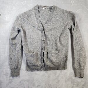 Moores Cardigan Womens 44 Gray Finest Cashmere Soft Cozy Classic Preppy Sweater